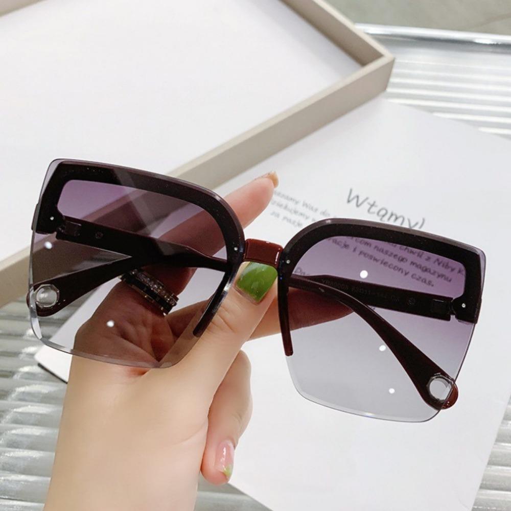 

Ins Fashion Sunglasses Women Luxury Brand Designer Square Frameless Sun Glasses Men Ocean Flm Big Frame Sunglass