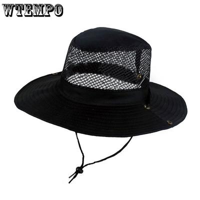 Summer Breathable Mesh Fisherman Hat Solid Color Foldable Sunshade Hat for Men and Women Spring and Autumn