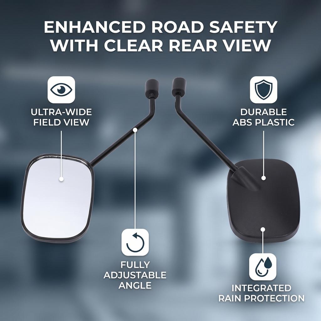 Handlebar Bike Mirrors HD Wide Vision Adjustable Angle Universal Bicycle Rear View Mirror for Motorcycle Bikes 8mm