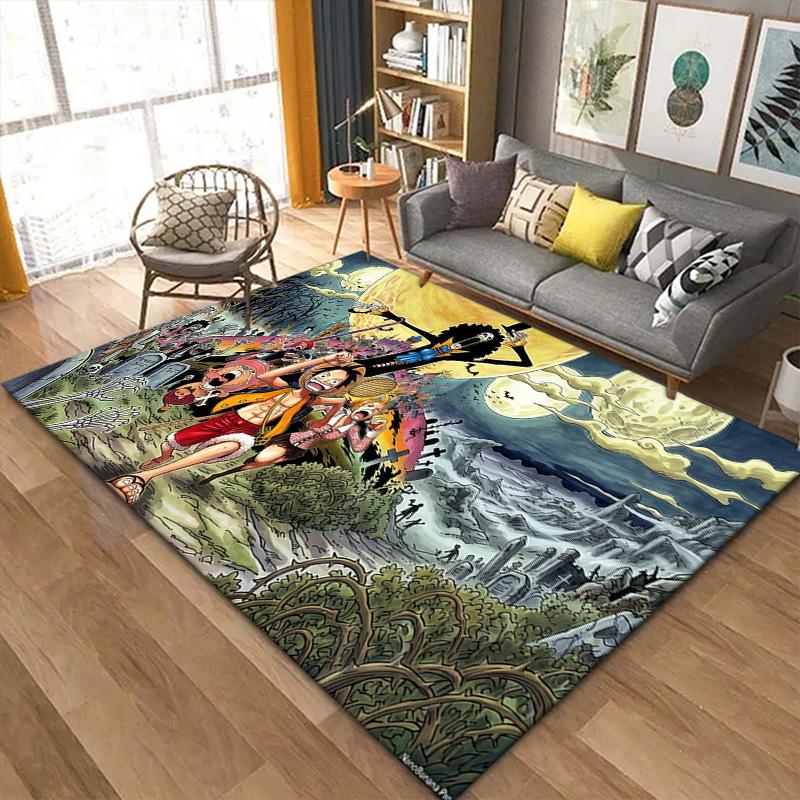 One Piece Scene Carpet Rug for Living Room Bedroom Home Sofa Decoration,Kids Play Non-slip Floor Mat