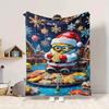 1Pc Christmas Minion Santa Helper Blanket Soft And Comfortable Casual Warm Camping Travel Christmas Halloween Gift M91747