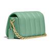 Coach Dinky 18 Fashion Casual Quilted Shoulder Flap Bag Lambskin Leather Crossbody Bag Small Women bags Macaron-Green C3843-B4OFU