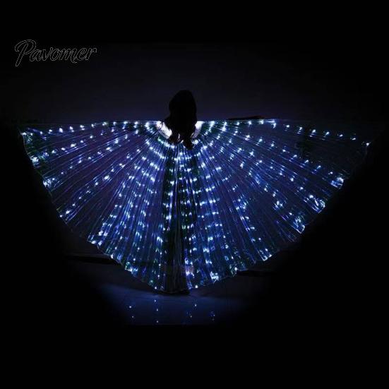 Lighted Isis-style Wings for Performance LED Light Up Belly Dance Adults Kids, Glowing Halloween Costume Props Adult And Kids with Colorful