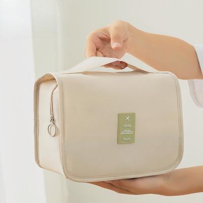 Simple Travel Waterproof Cosmetic Bag, Portable Large Capacity Cosmetic Bag with Hook, Toiletries and Cosmetics Storage Bag