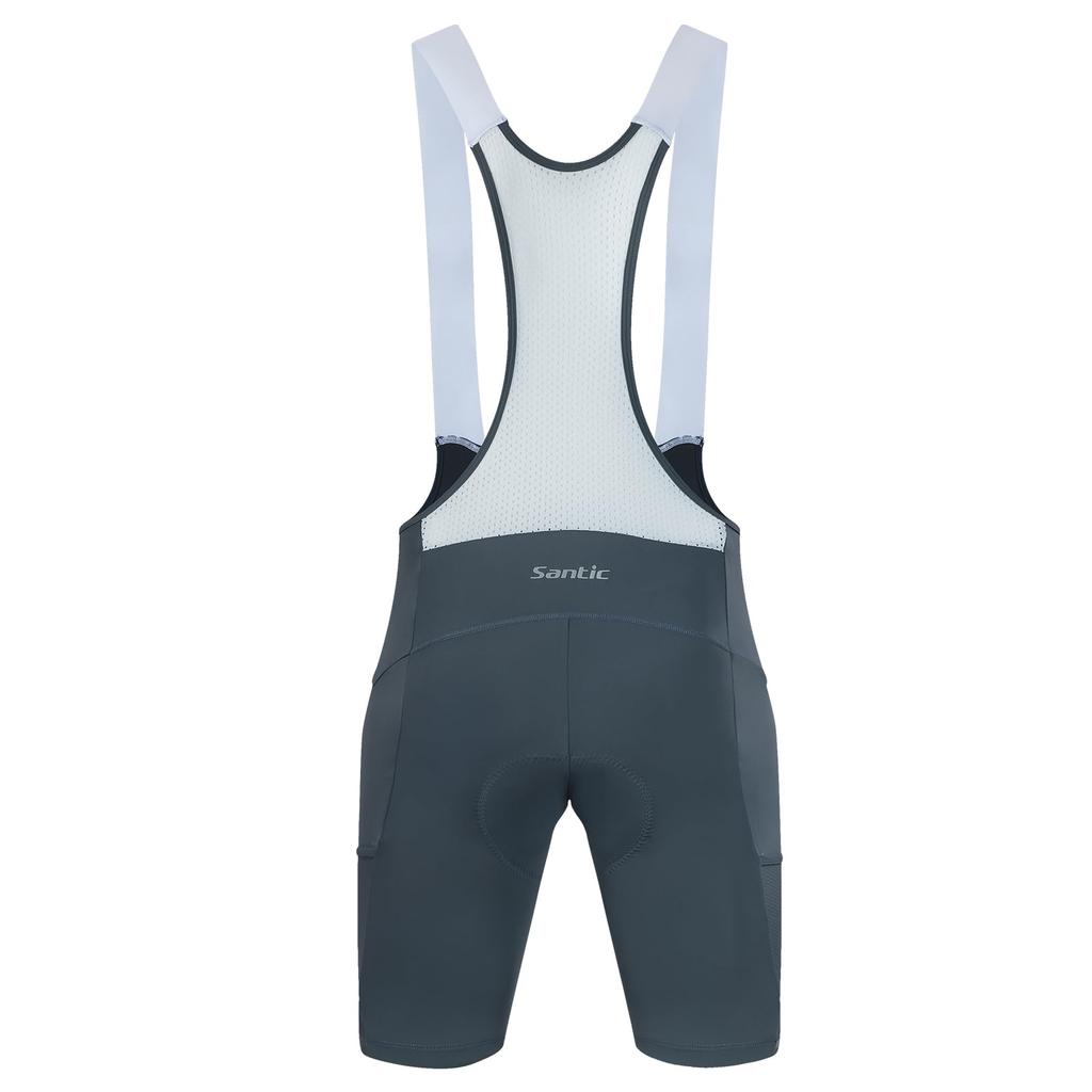 Santic Men's Bib Shorts, Cycling Bib Pants for Road Bikes and Bicycles, Spring/Summer (Gray, Size S)