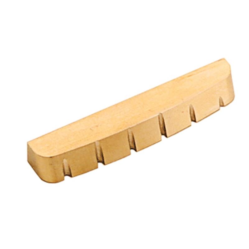 6 String Guitar Nut Saddle Premium Brass Pre-Slotted Top Nut Vintage Style Electric Guitar Accessories Flat Bottom