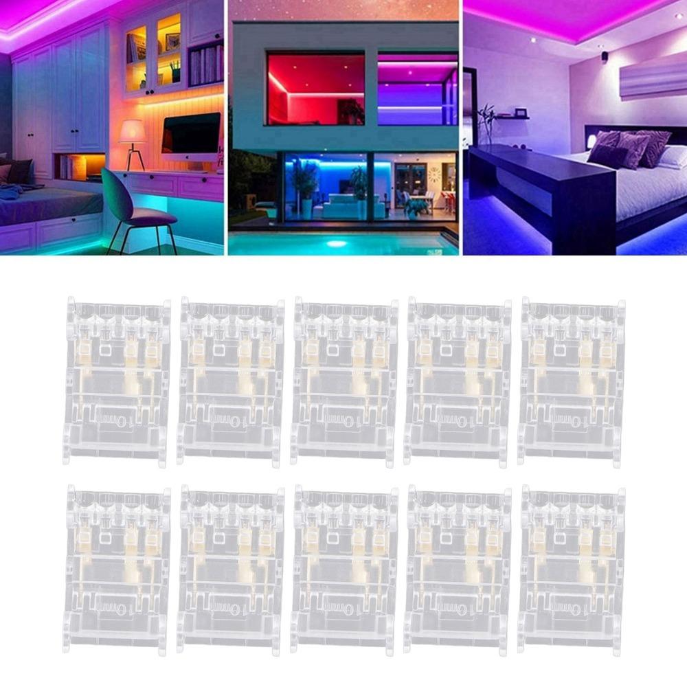 10pcs Transparent LED Strip Connectors 10mm Solderless LED Connectors  Home Use