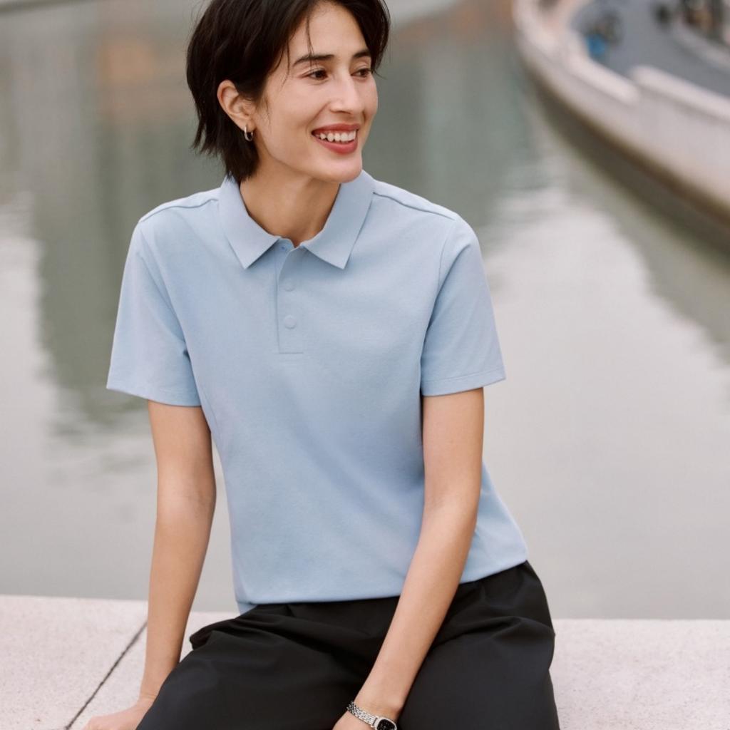 Skechers Knit Moisture-Wicking Quick-Dry Pullover Polo Shirt Women Tops P226W177-02F2