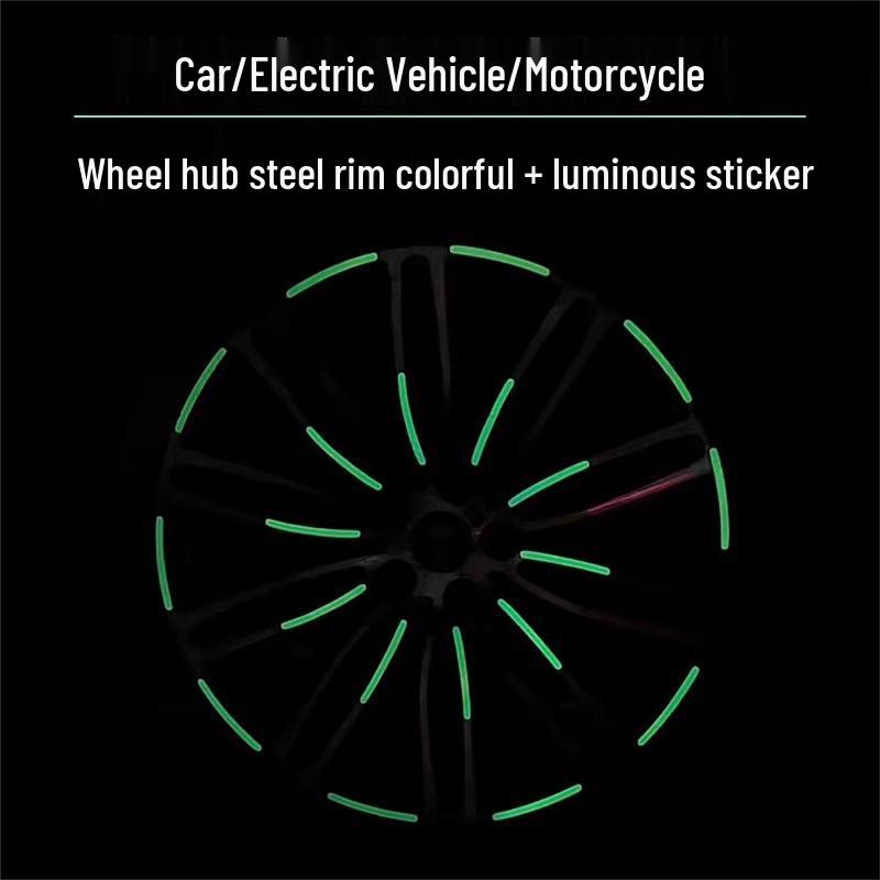 60-Piece Reflective Car Wheel Hub Decorative & Warning Stickers - Newcomer Special