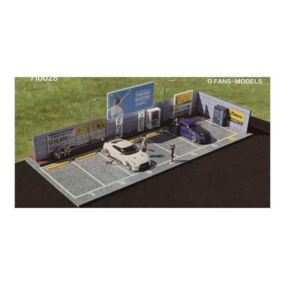 G-Fans 1/64 Street-Style Parking Lot Diorama 710027 Display for Miniature Cars, Scenic Model, Urban Style, Assembly Required (gray)