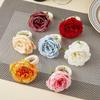 652F Set of 6 Artificial Flower Napkin Rings Elegant Tissue Holder for Dining and Parties Table Decorations for Weddings
