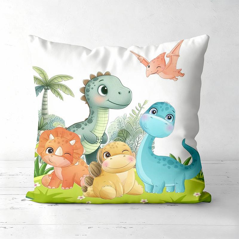Cute Dinosaur Patterned Throw Pillows for Home Decor Polyester pillowcase, sofa decorative cushion cov Headboard Pillow