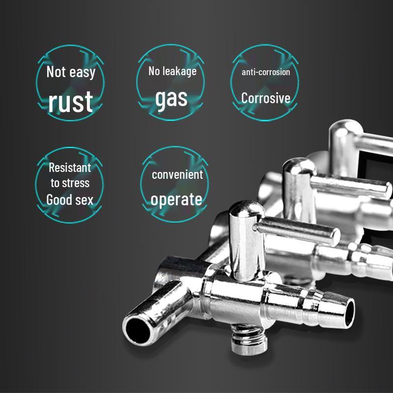 Stainless Steel Aquarium Oxygen Flow Control Valve Splitter
