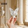 Angel Keepsake Gift 3D Printed Figurine with Large Wings, White Matte Statue, Figure Aesthetic Minimalist Sculpture for Home Office Desktop Bookshelf
