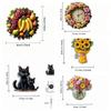 5pcs Cat 2D Flat Paste Flower Refrigerator Decor Decorative Supplies Home Decor  Dorm Room