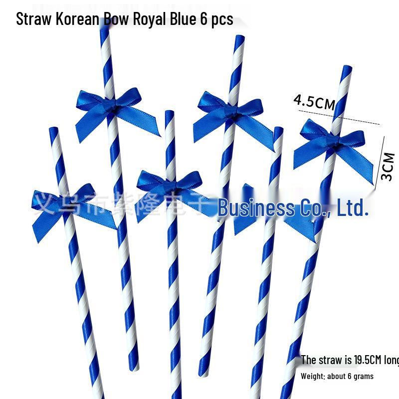 Disposable Paper Straw Bow for Children's Birthday Cupcake Decoration