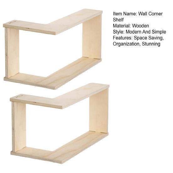 Schwebende Eckregale Holz-Wandregal L-förmiges Wandmontiertes Eck-Displayregal für Wohnzimmer Schlafzimmer Badezimmer