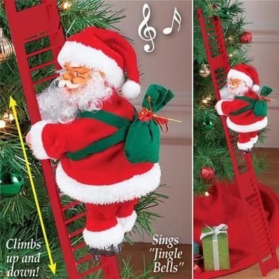 Sagit Scala da arrampicata elettrica Giocattolo da regalo per decorazioni per figurine di musica per bambole di Babbo Natale