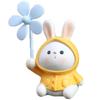 Adorable Rabbit Windmill Bamboo Dragonfly Dashboard Ornament for Scooters, Cars, Bikes, and Motorcycles.