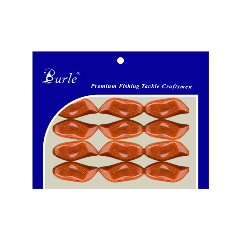 12PCS/Pack Bionic Pork Liver Lure TPE Active Blood Block Bait For Predatory Fish Black Pit Sinking Salted And Scented Bait красный