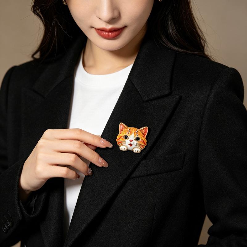 1Pcs Unisex Cute Kitten Animal Pets Casual Party Brooch Pin Gifts Adorable Cat Brooches For Women