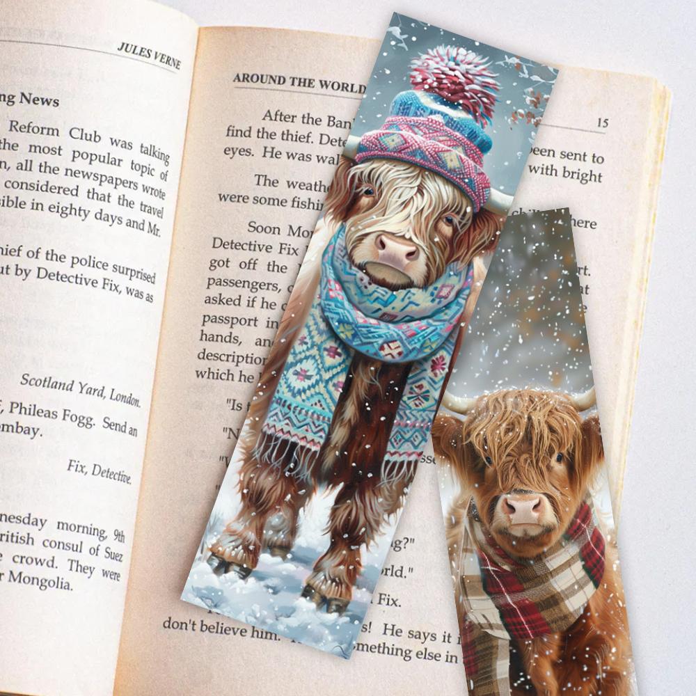 32pcs, Highland Cow Bookmarks, Suitable for Back-to-school Season, Christmas, Halloween, Teachers, Readers, and Birthdays.