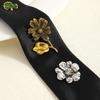 Korean Rhinestone Necktie Black Decoration Shirt Tie Temperament Flower Tie  Performance