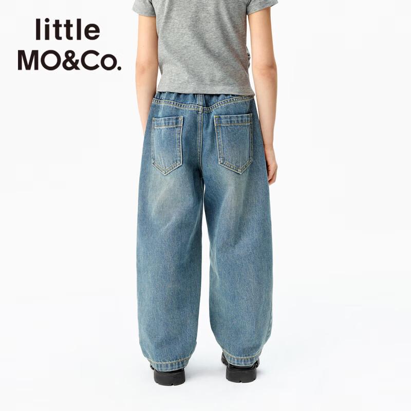 little MO&Co. Kids' Unisex Autumn Denim Wide-Leg Banana Jeans