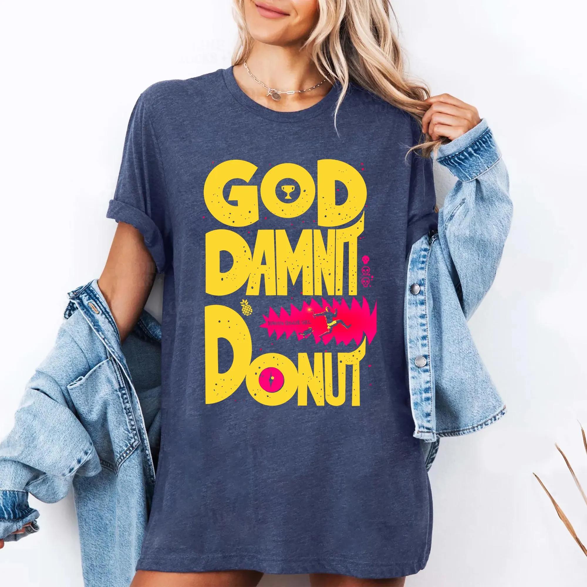 Dungeon Crawler Carl Vintage Shirt, Goddamnit Donut Shirt: Sci-Fi Book Lover Tee S