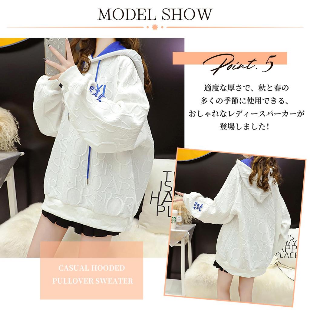 Hoodie Sweatshirt with English 3D Long Stylish Loose Long for Everyday Autumn Women's Letters, Print, Embroidery, Sleeves, Outerwear, Slimming, Fit,