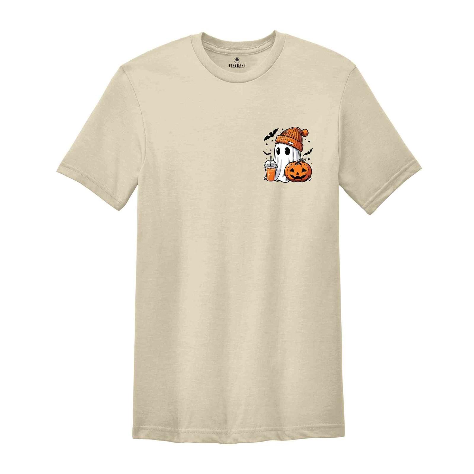 Cute Ghost Halloween Shirt, Pumpkin Spice Shirt, Coffee Shirt, Spooky Season Shi S разноцветный
