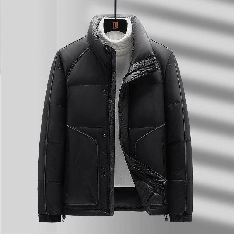 

Winter new white duck down jacket trendy men s stand-up collar casual fashion versatile youth bread jacket men s jacket M