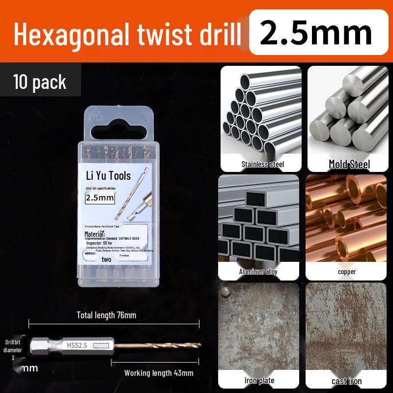 High Hardness Alloy Cobalt Hex Shank Twist Drill Set for Stainless Steel