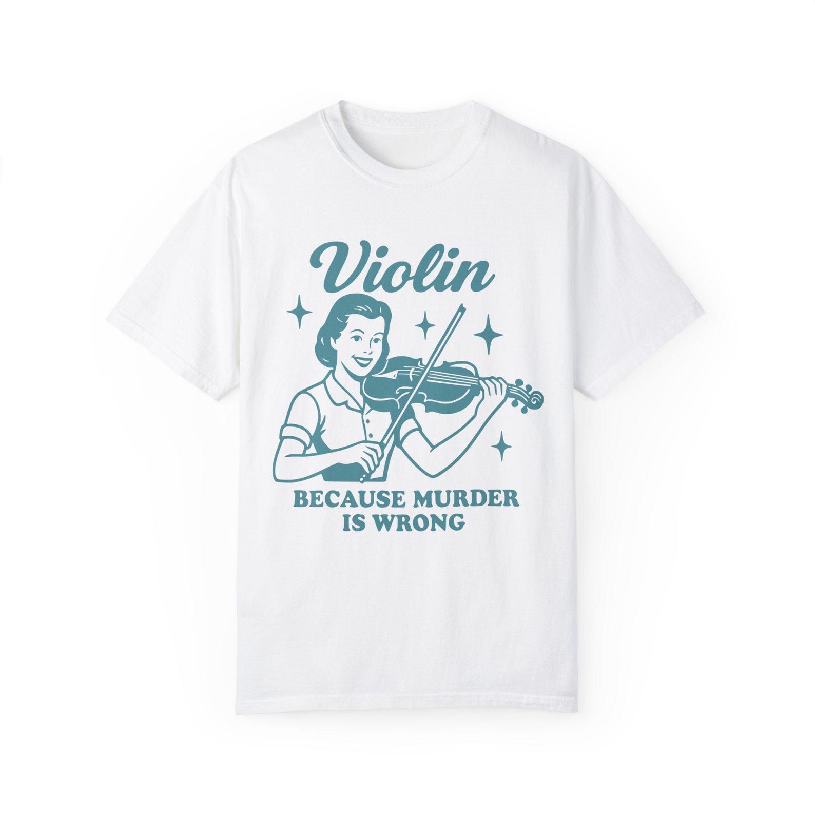 Sarcastic Violin Player T-Shirt: Retro Music Lover Gift M