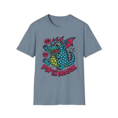 Unisex Softstyle T-Shirt Bubble Scaled Dragon Comic Funny Fantasy Creature
