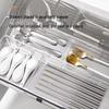 Clear Drawer Organizer Set with Built-in Dividers for Miscellaneous Items