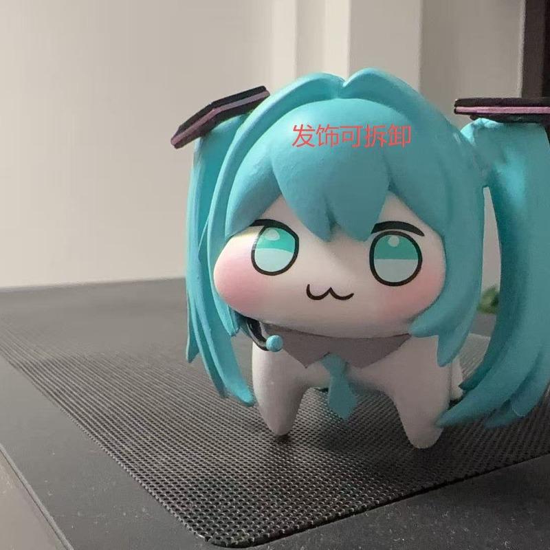 New Doro×Hatsune Miku Cooperation Collectible Figure Car Desktop Decoration Toy Anime Figures Q Version Dolls Model Toys Gift