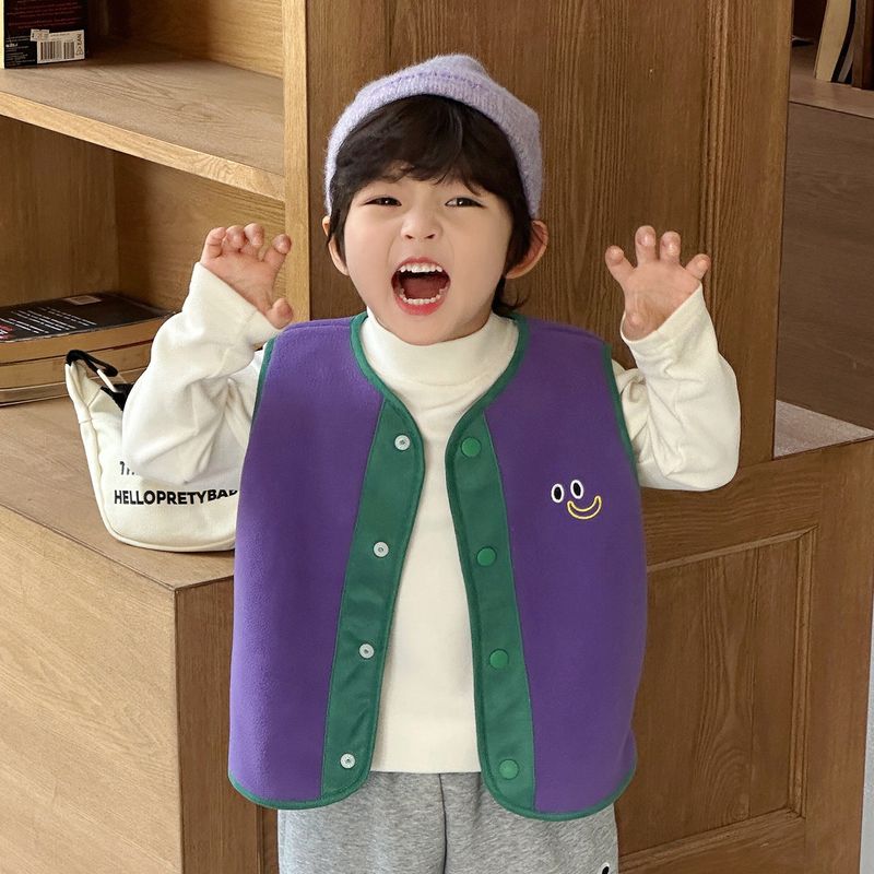 Детский жилет Весна и осень Школьная форма Magic Baby Жилет для мальчиков Флисовый жилет Пэчворк Мультяшный Кардиган Куртка