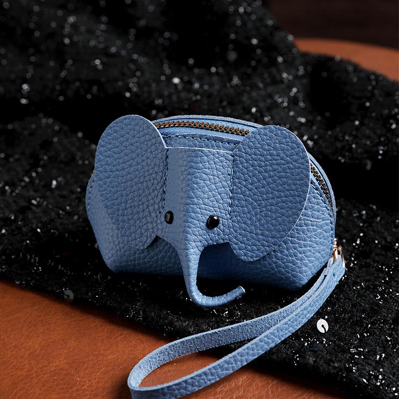 New Women's Elephant Coin Purse Keychain - Fashionable Card Holder & Lipstick Storage