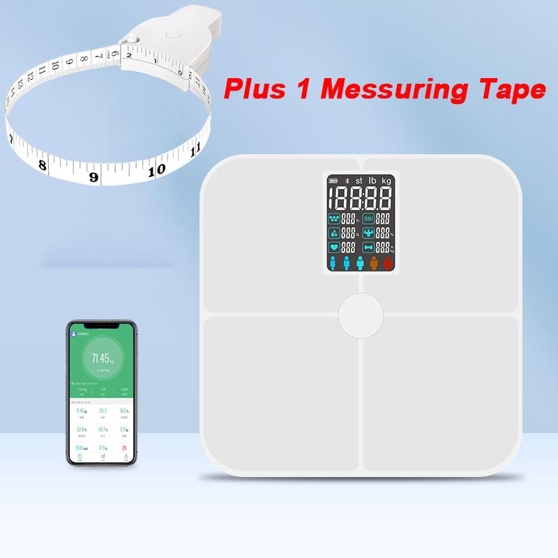 

intelligent BMI Scale Super Smart Multifuctional Digital Body Weighing Fat Scale Body Composition Analyzer Bathroom Weight Scale белый