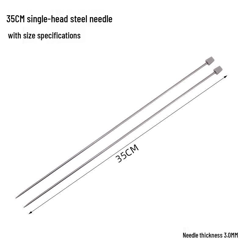35cm Edelstahl Einspitzige Stricknadeln Set mit Stoppern