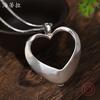 New hollow love glossy pendant, women's fashion high sense versatile heart-shaped alloy necklace