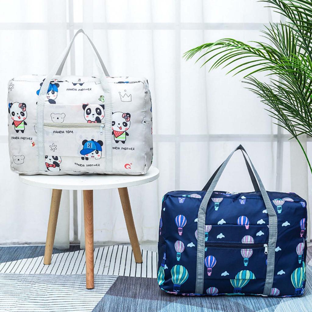 Foldable Waterproof Travel Duffle Bag Floral Print Carry On Luggage Weekender Overnight Bag for Women Men Under Seat Storage
