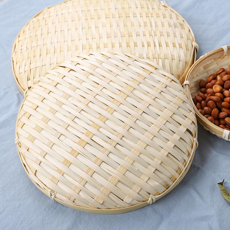 Small Handmade Bamboo Weaving Round Basket for Snacks, Pastries, or Candy