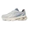 Li Ning Fabric Leather Shock Absorbing Non-Slip Breathable Low-Top Sports Casual Shoes Men Sneakers Gray White ALJS033-2