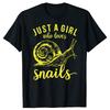Funny Just A Girl Who Loves Snails Retro Graphic Tshirts Men Womens Fashion Casual Tshirt 100 Cotton Loose Oversized T Shirt