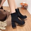 Retro suede short boots women's autumn 2025 new fashionable versatile and thin thick heels fried street thin boots women's trend