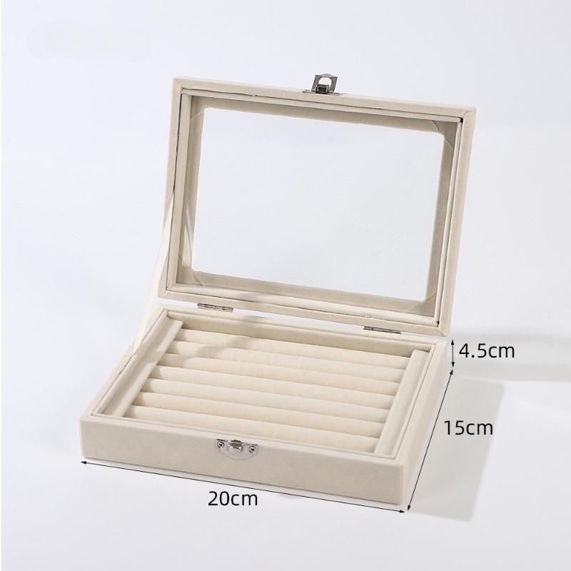 Single-layer Flannel Window-opening Acrylic Jewelry Storage Box, Ring, Earrings, Stud Earrings, Jewelry Finishing and Display Box.