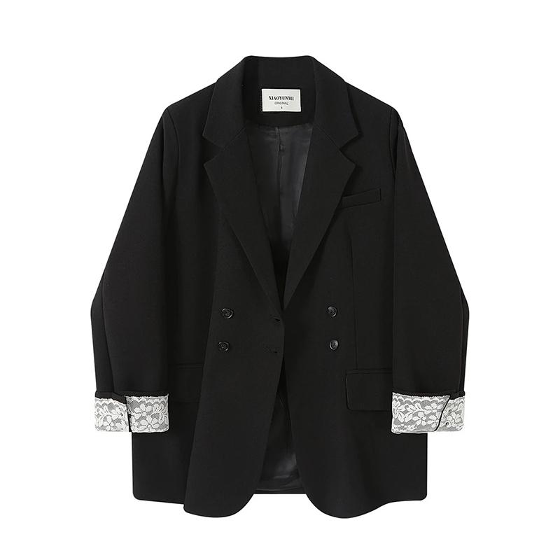 Blazerdrakt for kvinner Vinter Casual Langermet Knappelukking Cardigan Slim Fit Ensfarvet Profesjonell Denim Draktsjakke