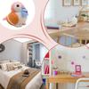 Miniature Wood Bird Art Statue Elegant Bird Figurine In Watercolor Style Lightweight Collectible Figurines For Living Room
